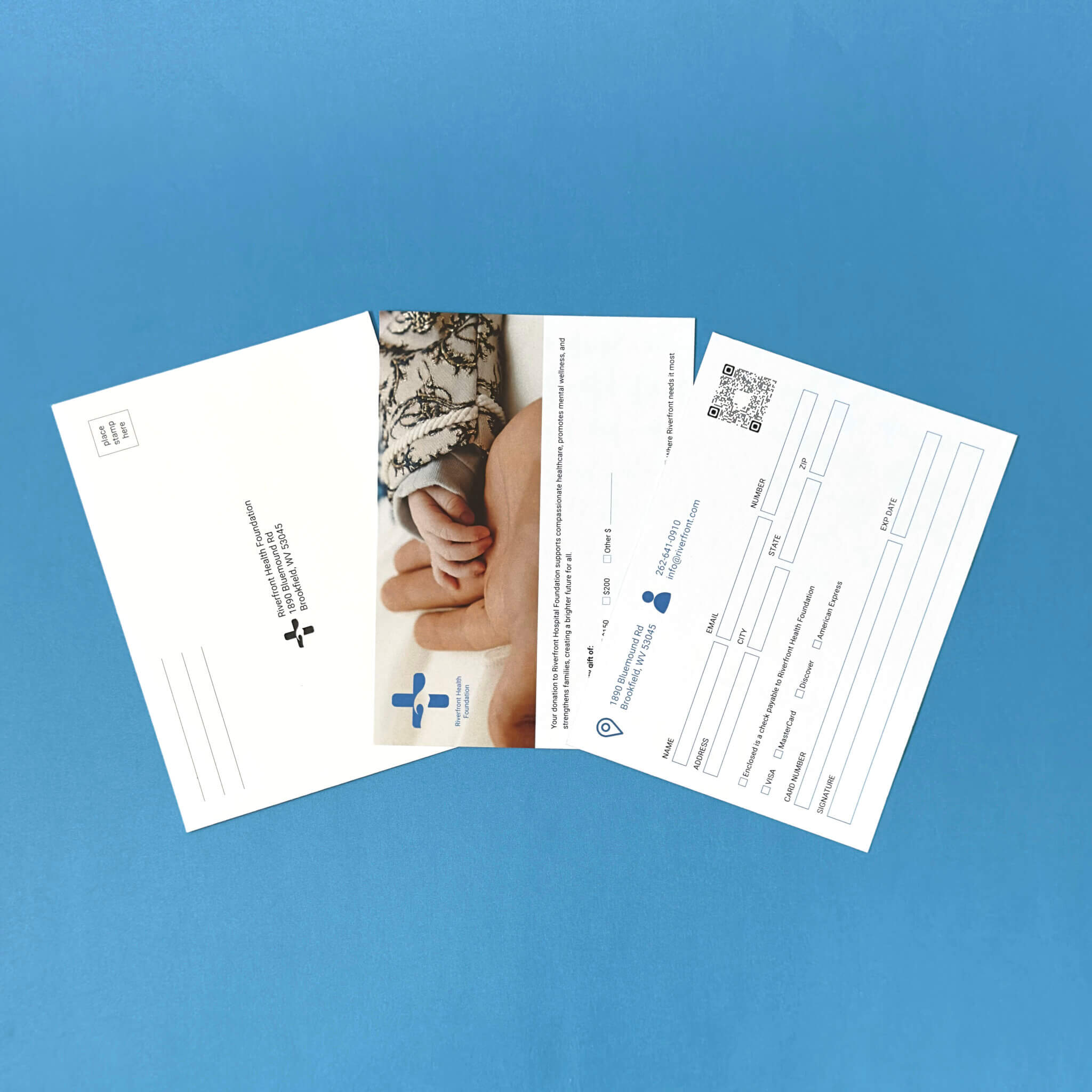 example of pledge card and reply envelope